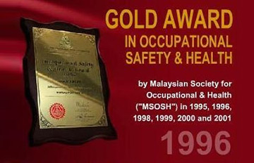 Gold Award in Occupational Safety & Healthy 1996
