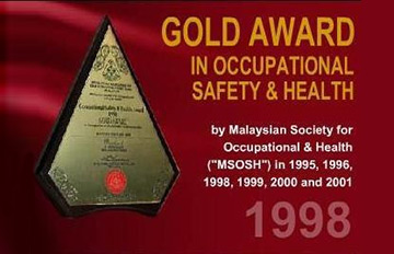 Gold Award in Occupational Safety & Healthy 1998