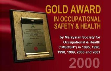 Gold Award in Occupational Safety & Healthy 2000