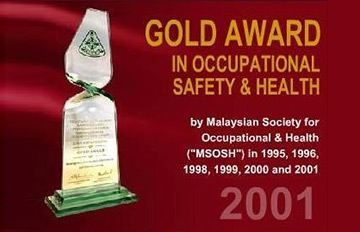 Gold Award in Occupational Safety & Healthy 2001